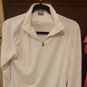 Womens Columbia  White Quarter-Zip Pullover Size Large